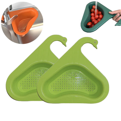 Sink strainer for kitchen sink(green) - pack of 2 + 3 free steel dishwashing cloths