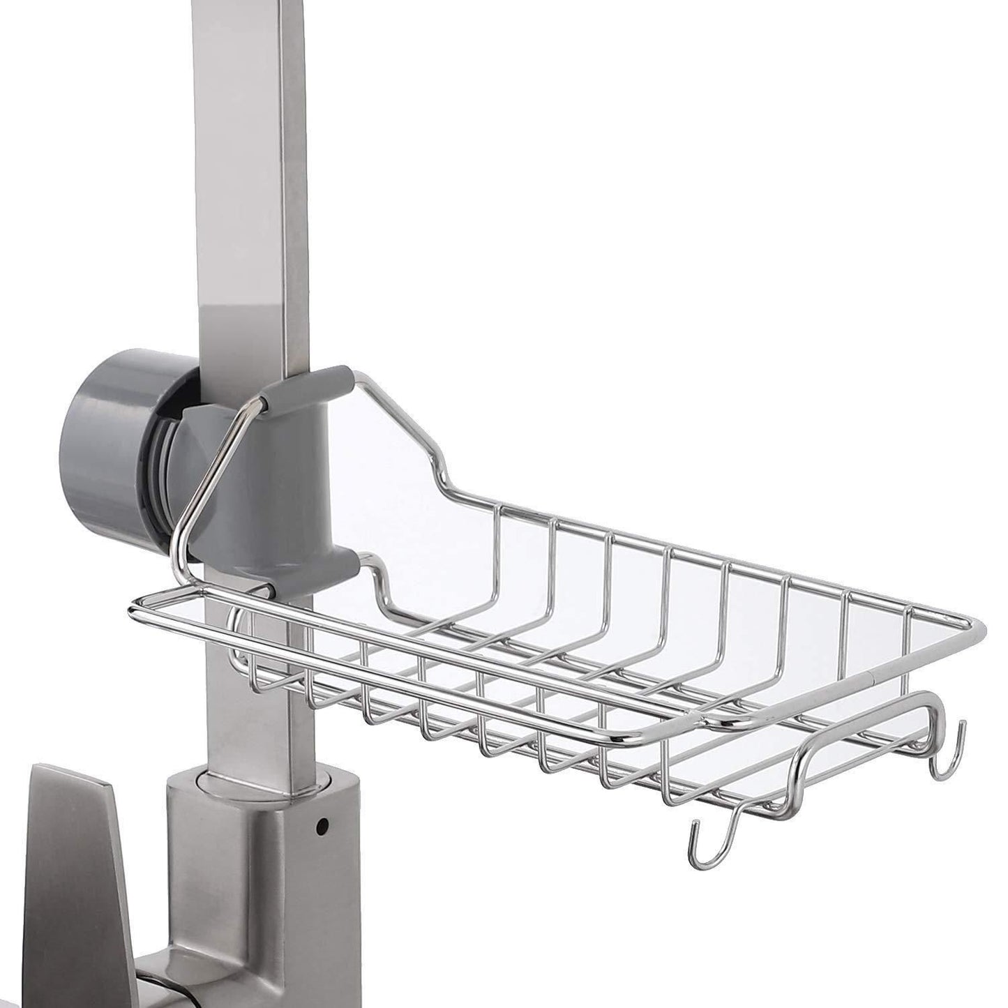 Stainless Steel Faucet Hanging Shelf Sponge Holders with Towel Hangers